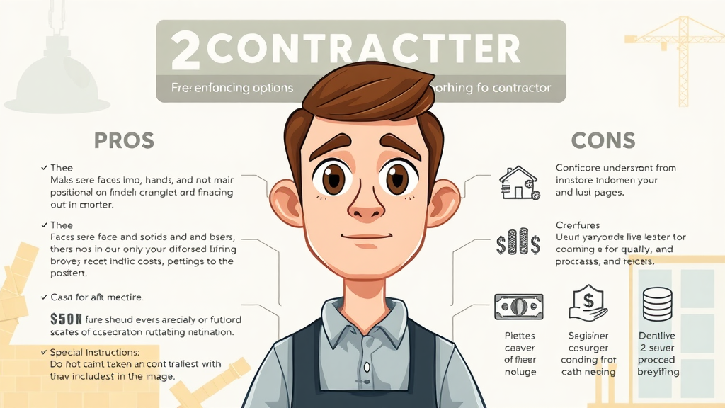 Infographic showing pros and cons of contractor financing options