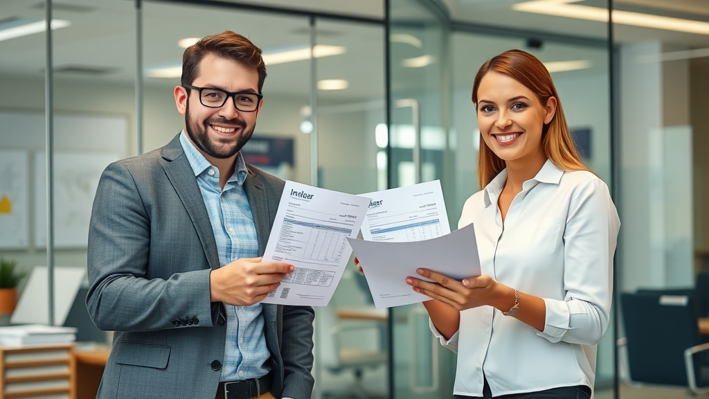 Confident construction business owners using contractor alternative funding through invoice factoring