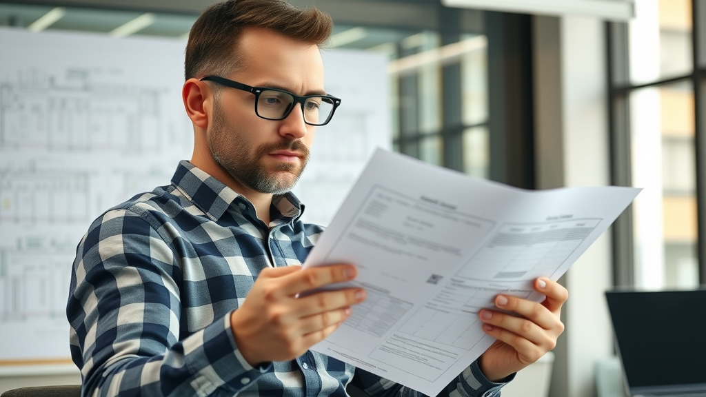 Contractor reviewing financial documents as part of contractor alternative funding process