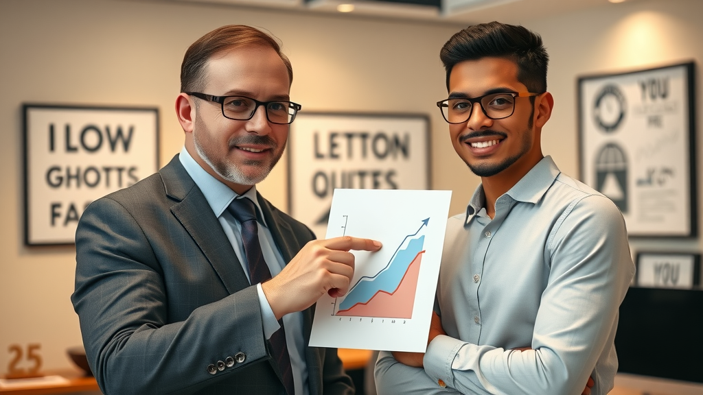 Experienced business consultant mentoring an entrepreneur with alternative financing expert insights